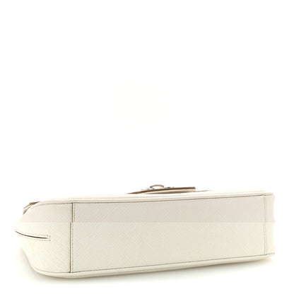 Salvatore Ferragamo Printed Calfskin Rory Chain Shoulder Bag White 4 of 9