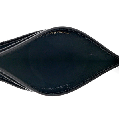 Saint Laurent Grain De Poudre Matelasse Chevron Monogram Credit Card Case Black 5 of 7