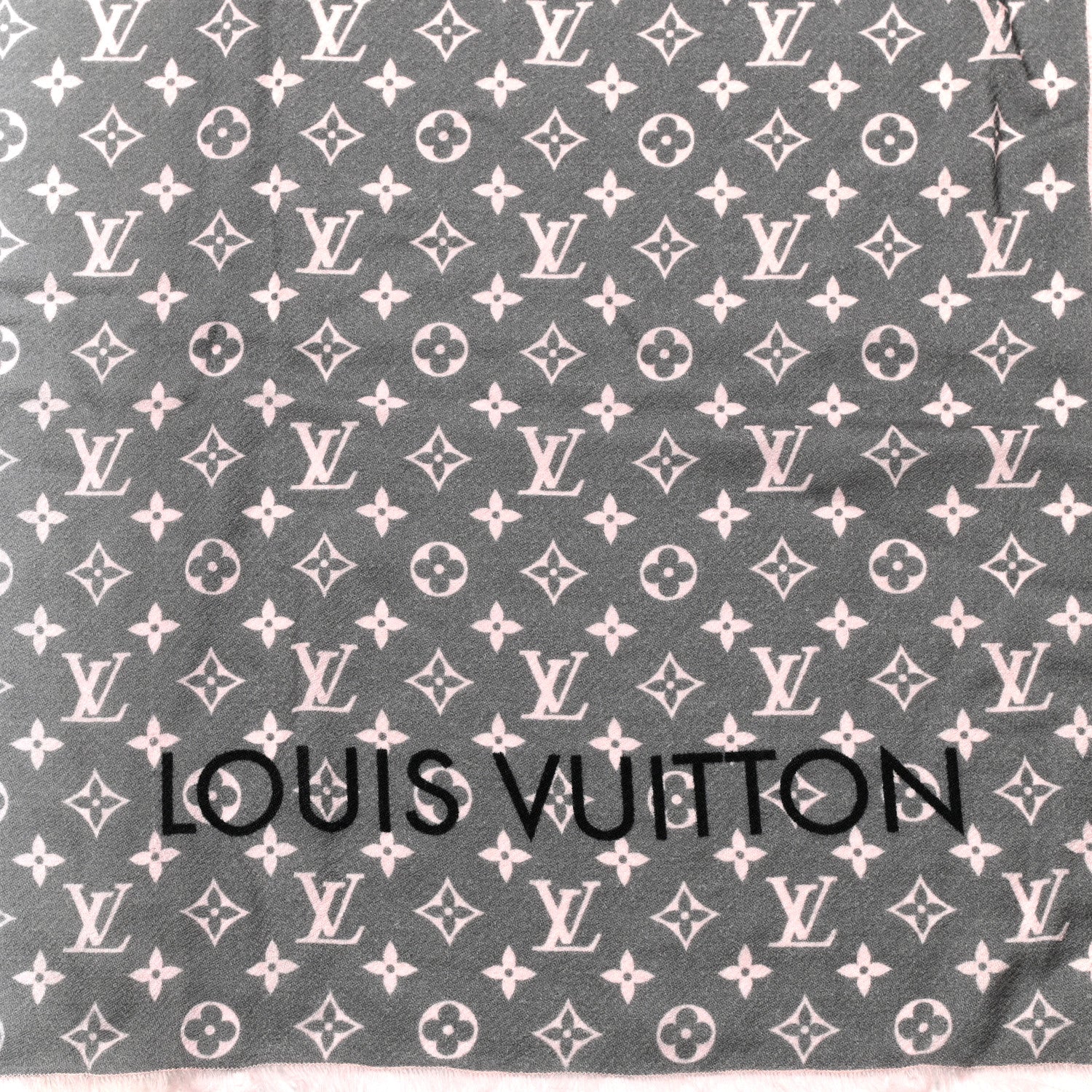 Louis Vuitton Wool Monogram Telling Stole Gris Clair 3 of 4