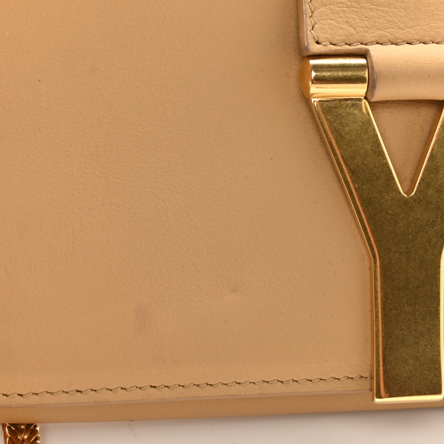 Saint Laurent Calfskin Small Classic Y Satchel Bag Beige 11 of 11