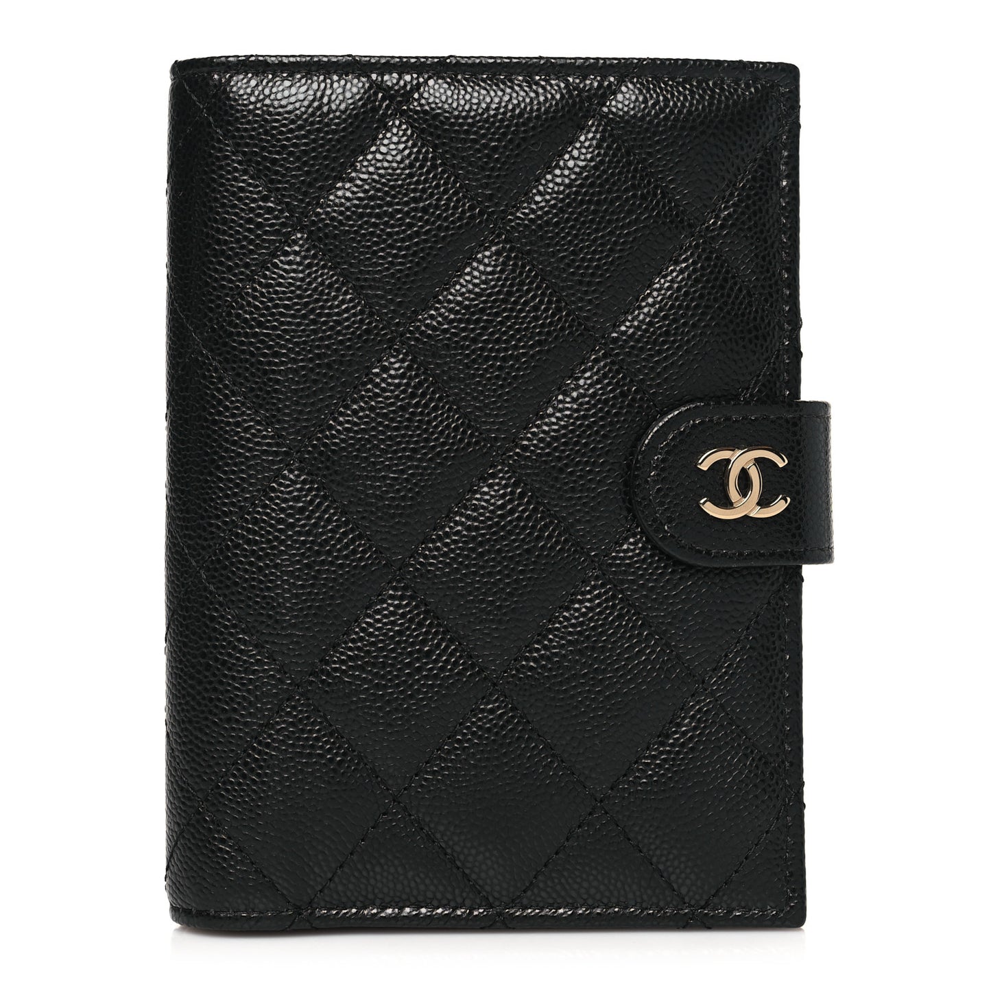 Caviar Quilted Passport Holder Black