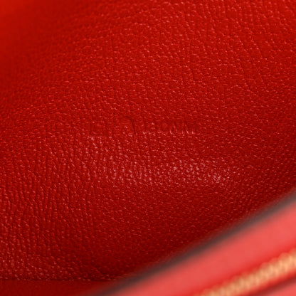 Hermes Shiny Alligator Bearn Wallet Geranium 7 of 12