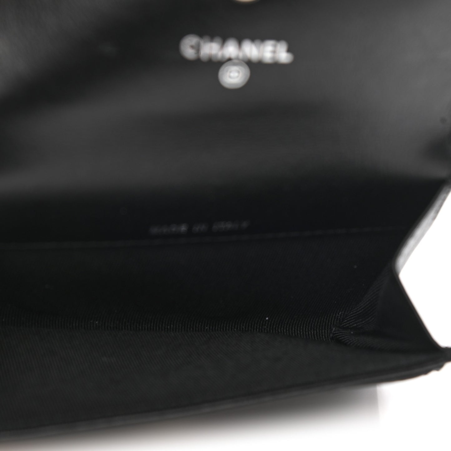 Patent Quilted Flap Card Holder So Black
