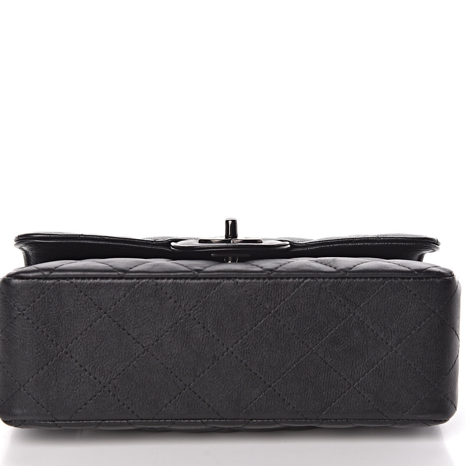 Chanel Crumpled Calfskin Quilted Mini Rectangular Flap So Black 9 of 12