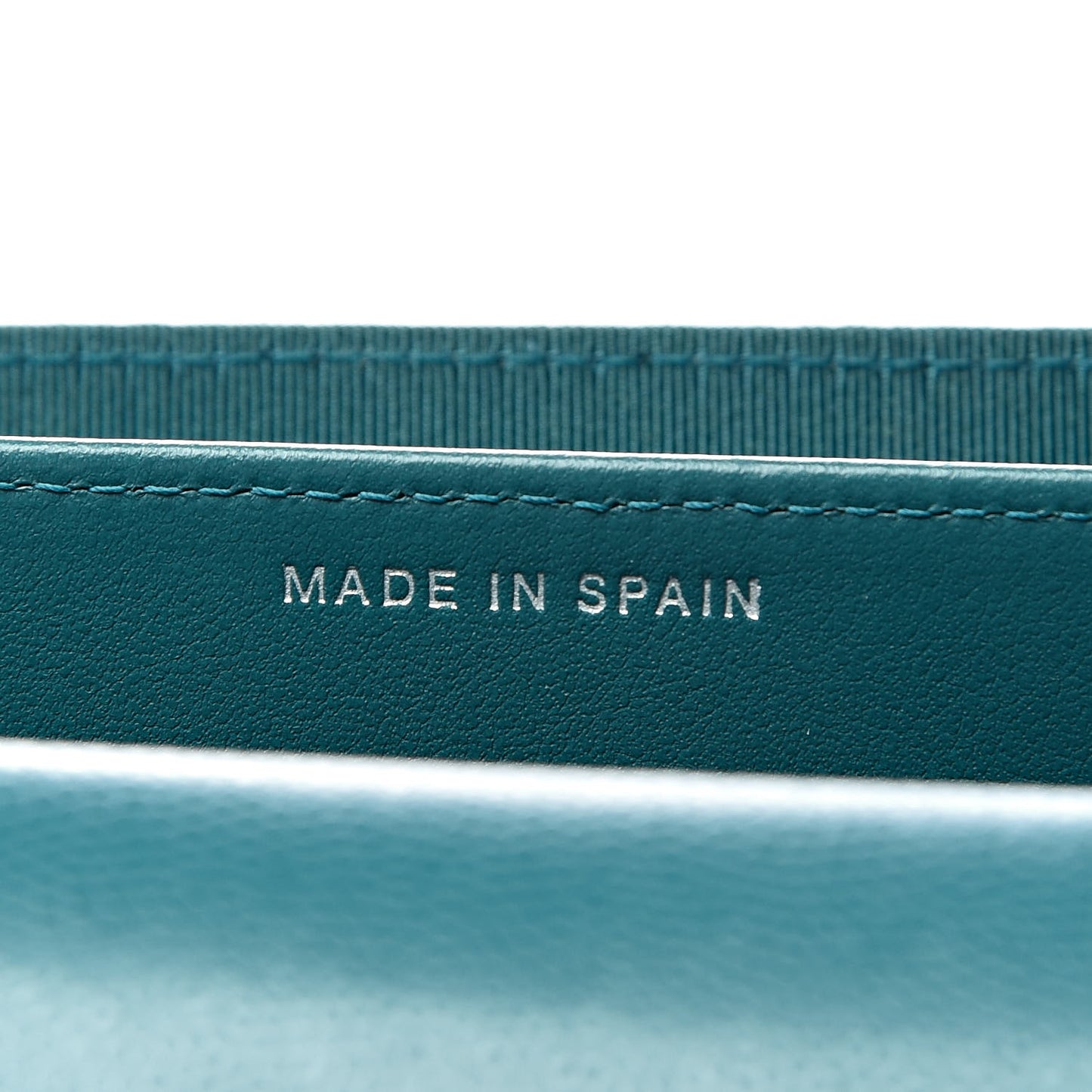 Caviar Quilted Card Holder Wallet Dark Turquoise