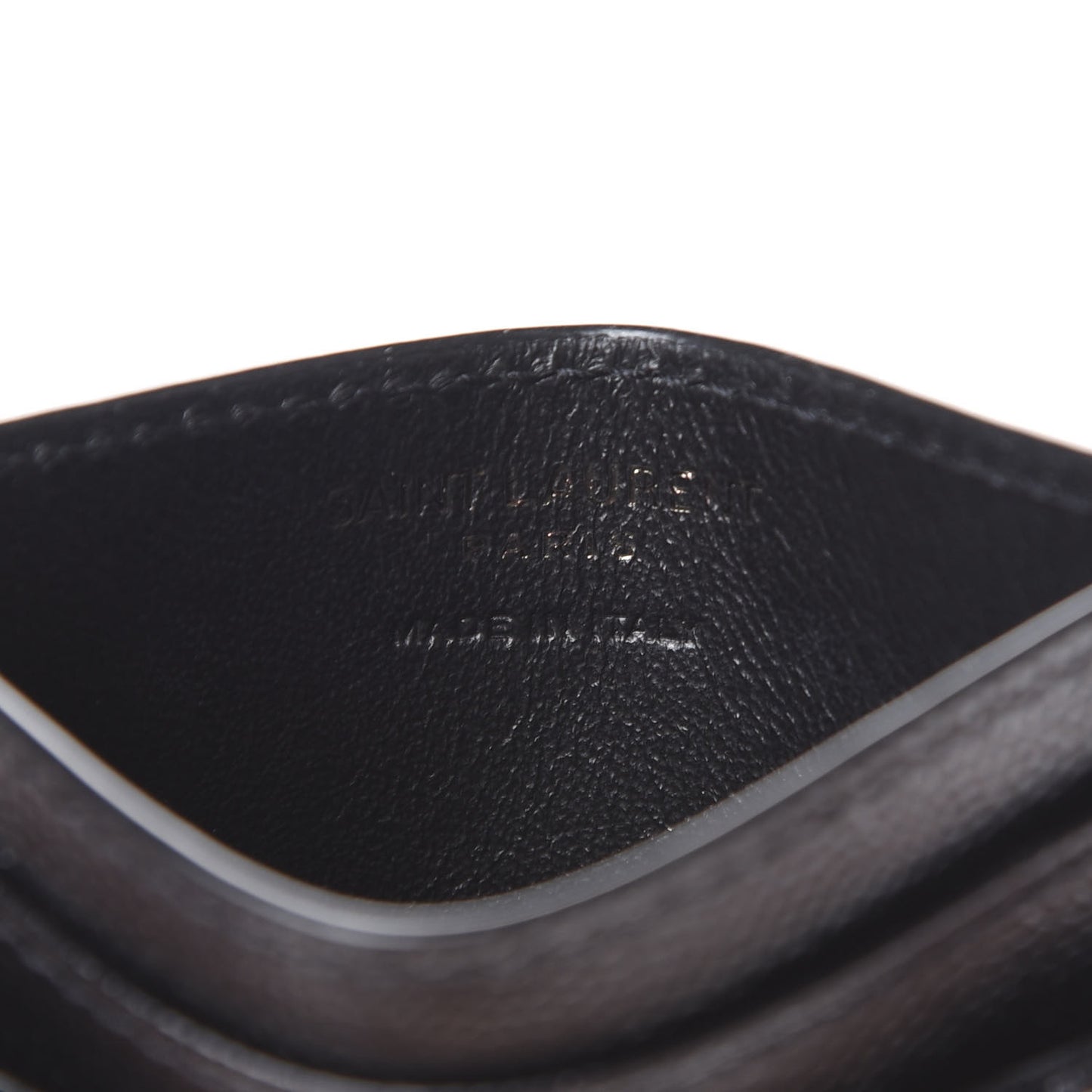 Grain De Poudre Matelasse Chevron Monogram Credit Card Case Black