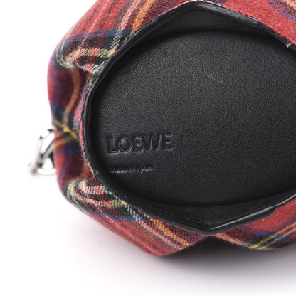 Loewe Wool Calfskin Mini Elephant Crossbody Bag Red Tartan 6 of 11