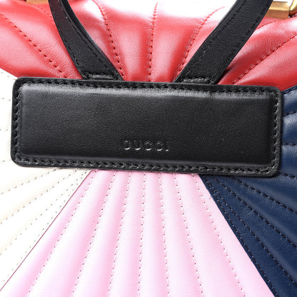 Gucci Calfskin Bamboo Trapuntata Queen Margaret Backpack Blue Agata Hibiscus Red Mystic White Sugar Pink 11 of 12