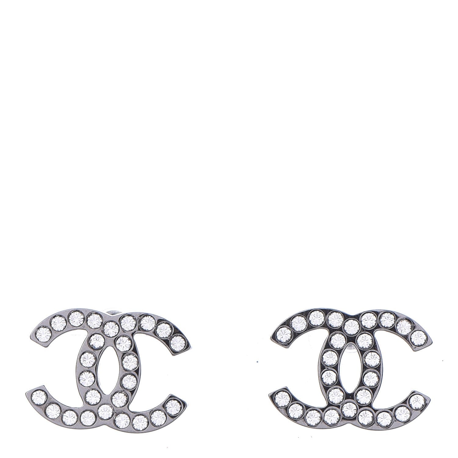 Chanel Ruthenium Crystal CC Earrings 1 of 5