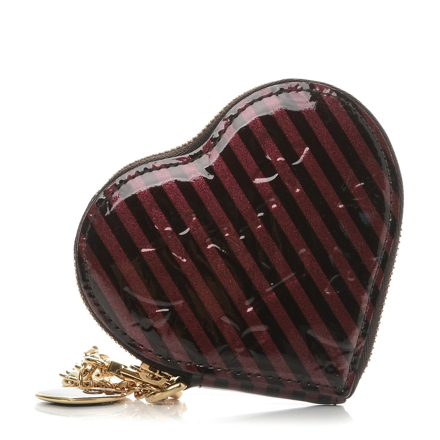 Vernis Rayures Coeur Heart Coin Purse Amarante