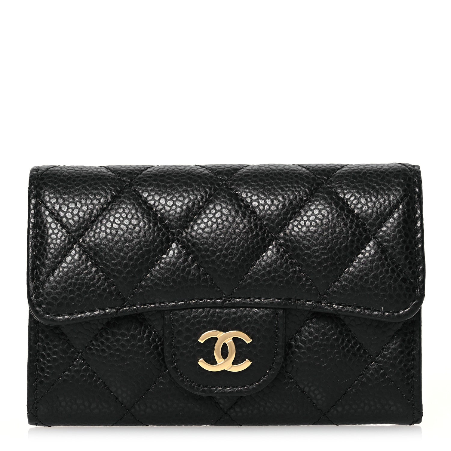 Chanel Caviar Quilted Flap Card Holder Wallet Black 1 of 10