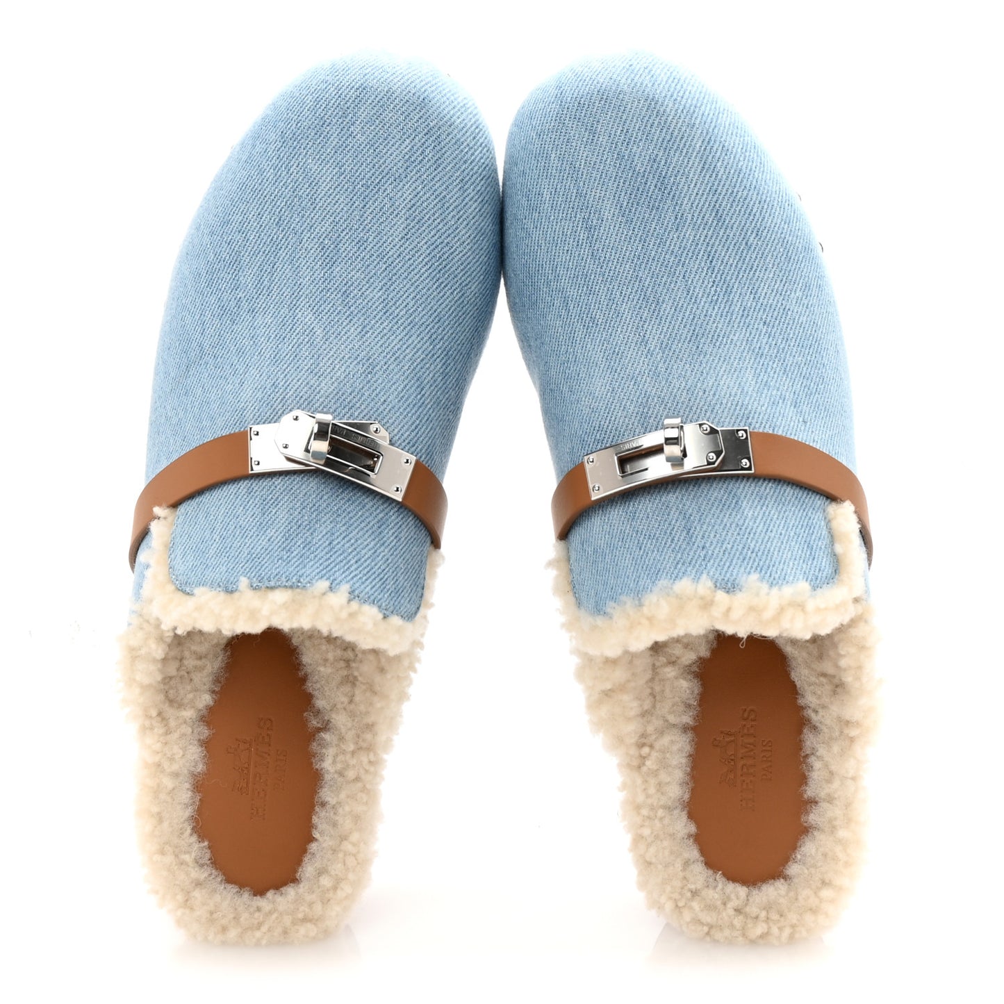 Denim Wool Carlotta Mules 37 Bleu Clair Naturel
