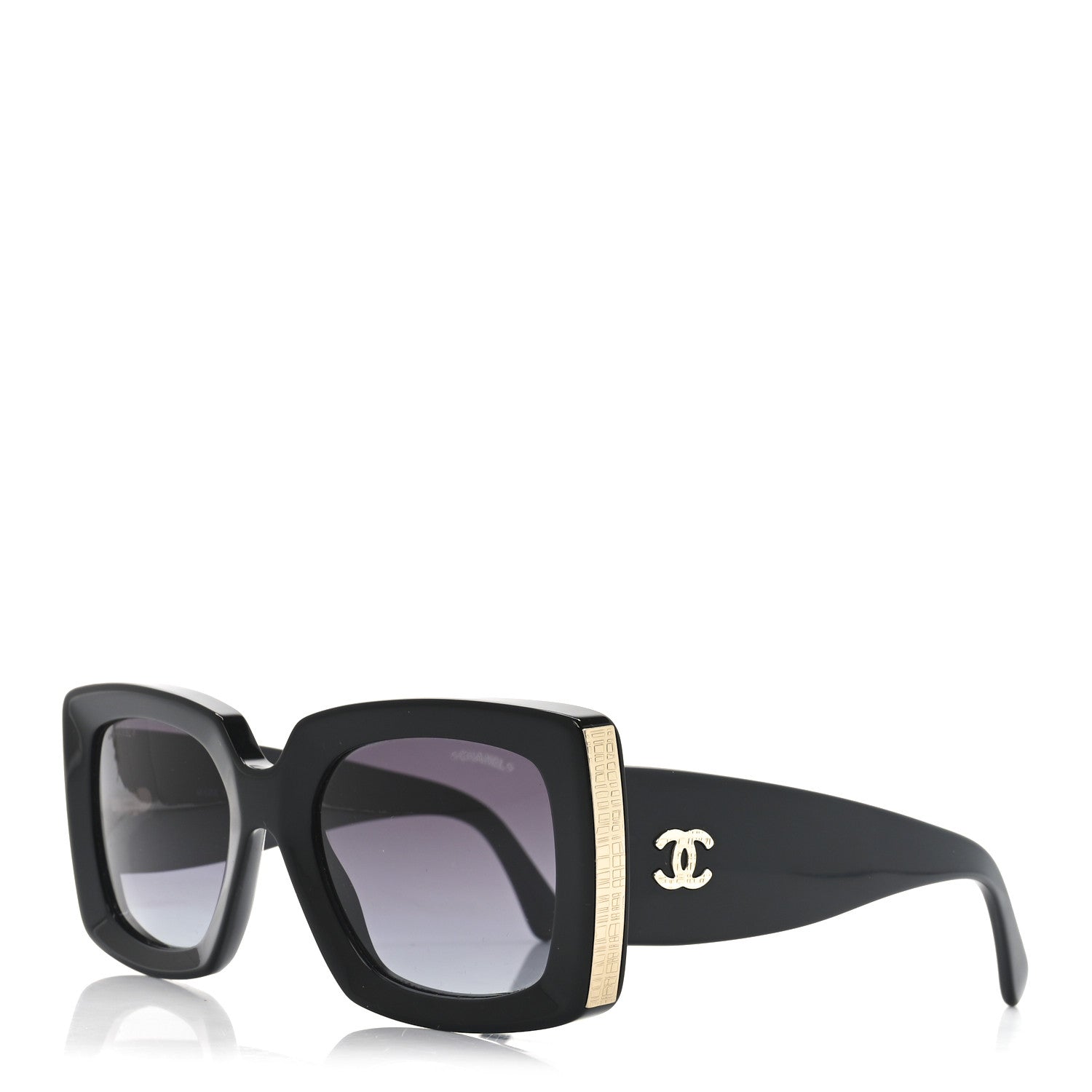 Chanel Acetate Rectangle Sunglasses 5435 Black 1 of 7