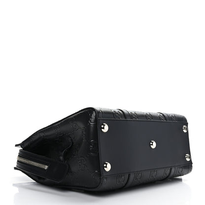 Gucci Calfskin GG Tennis Embossed Tote Bag Black 4 of 9
