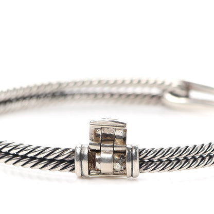 David Yurman Sterling Silver Diamond 7mm Petite Pave Single Loop Labyrinth Bracelet 5 of 6