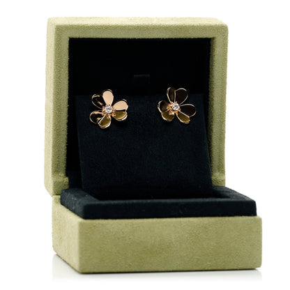 Van Cleef & Arpels 18K Rose Gold Diamond Small Frivole Earrings 5 of 5