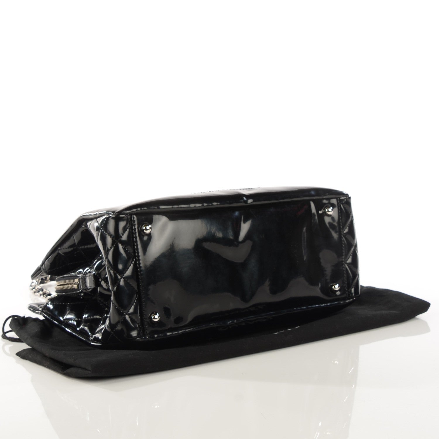Chanel Vinyl Lipstick Ligne Tote Black 4 of 7