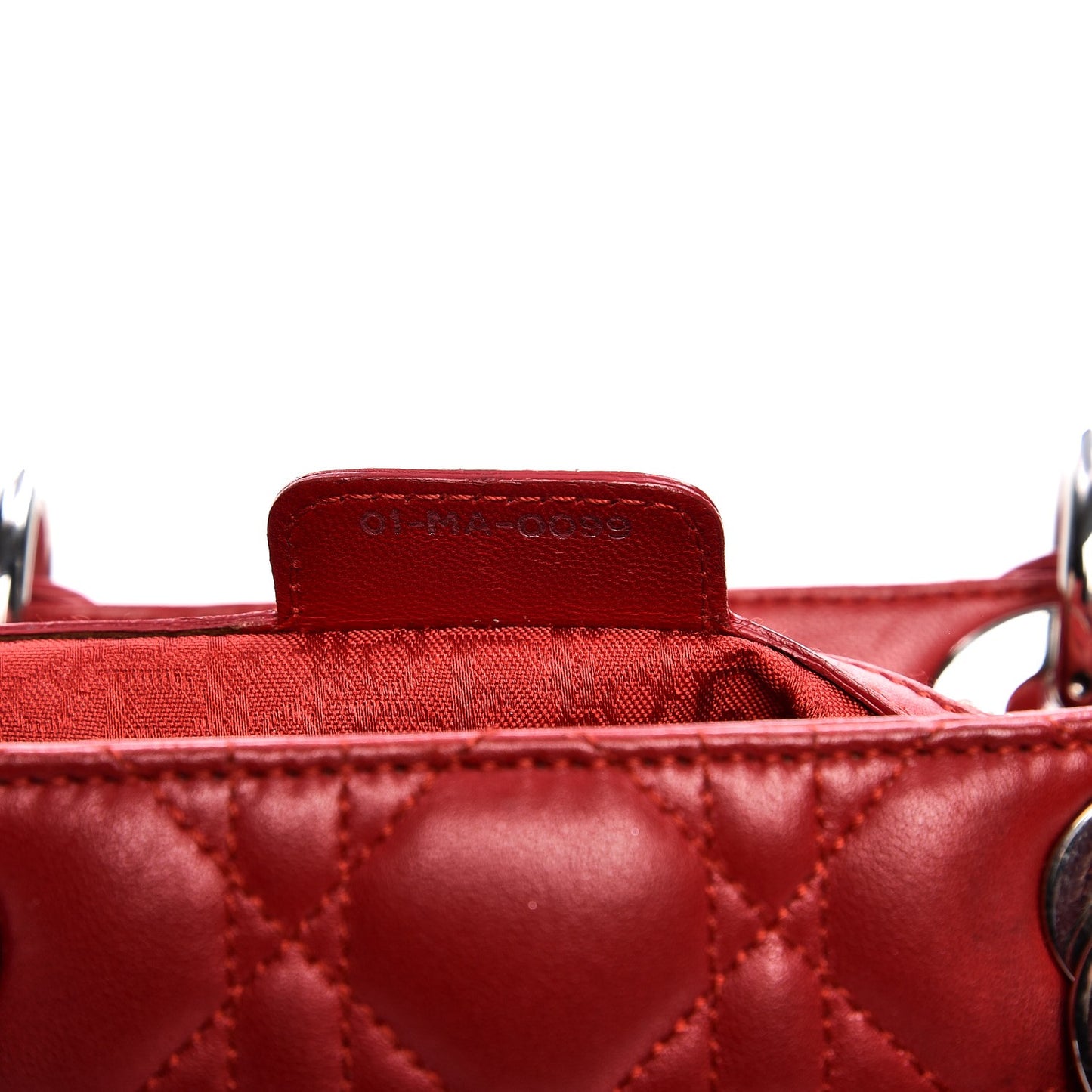 Vintage Lambskin Cannage Large Lady Dior Red