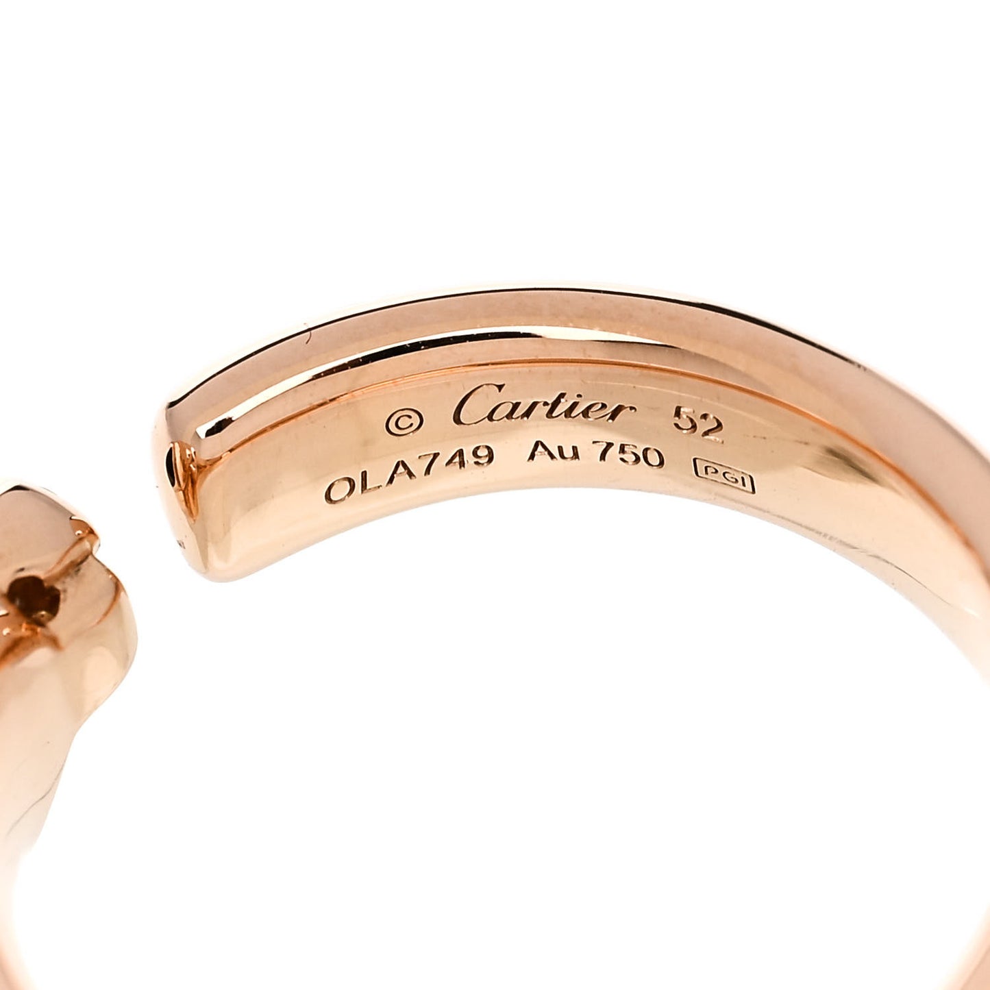 18K Pink Gold Tsavorite Black Onyx Panthere De Cartier Ring 52 6