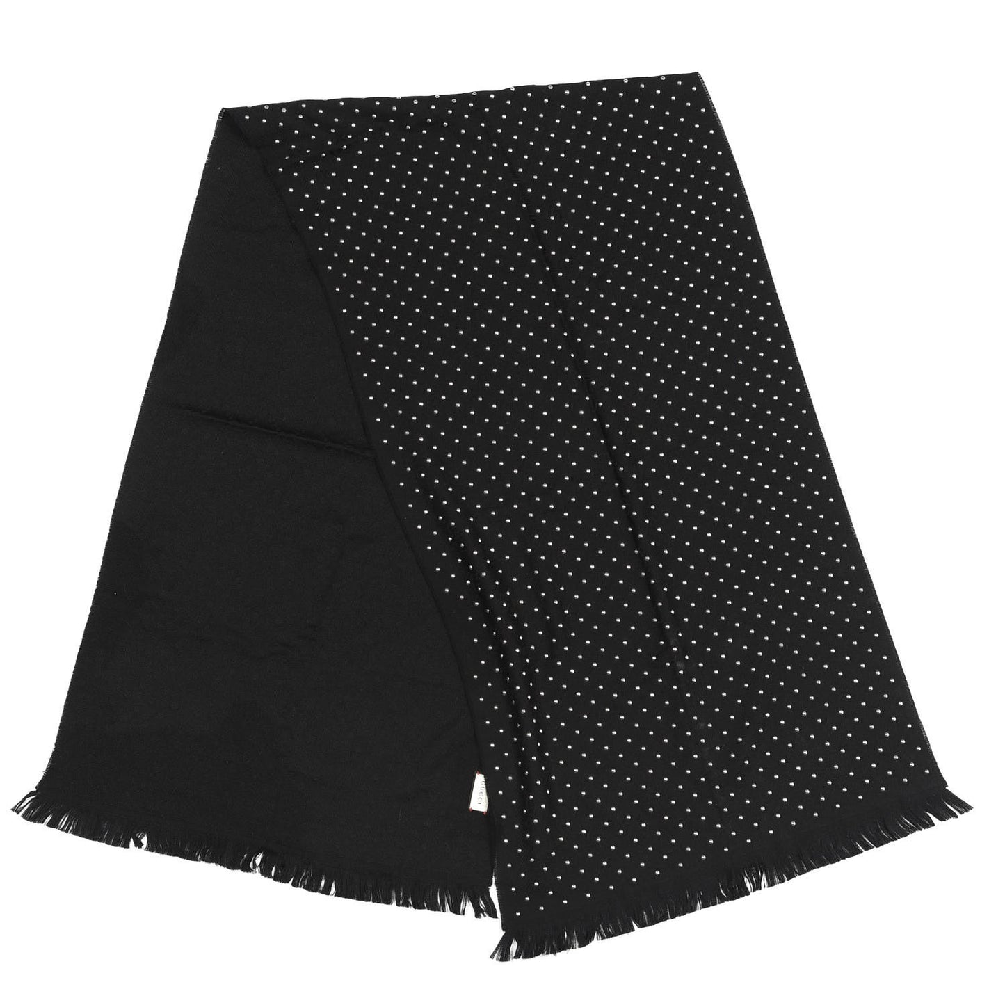 Wool Studded Jacquard GG Scarf Black
