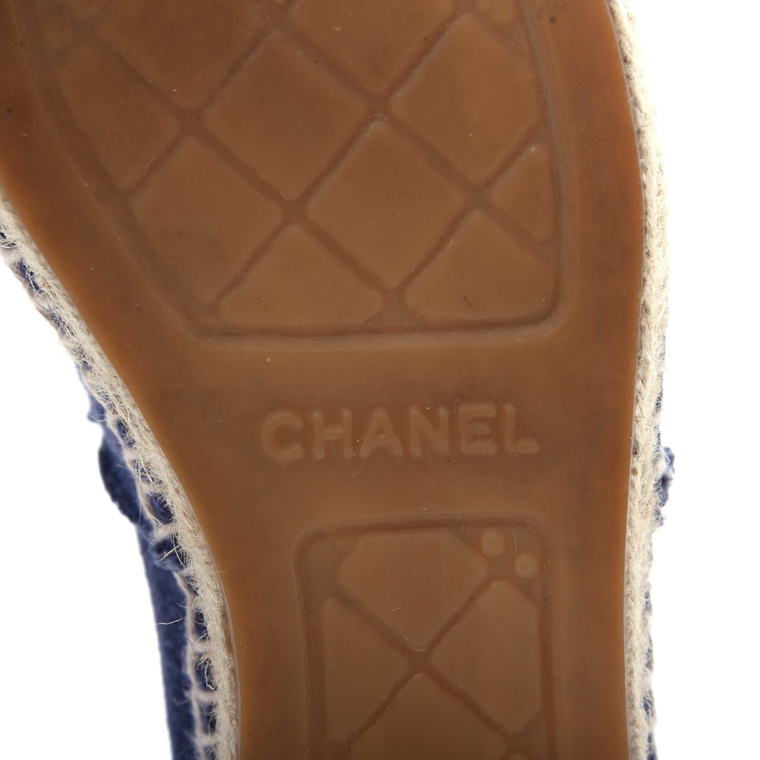 Chanel Denim Toile CC Espadrilles 38 Navy Black 9 of 11