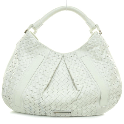 Burberry Woven Leather Large Malika Hobo Natural White 1 of 10