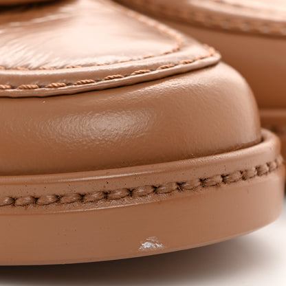 Chanel Lambskin Quilted CC Turnlock Moccasins 37.5 Dark Beige 9 of 10