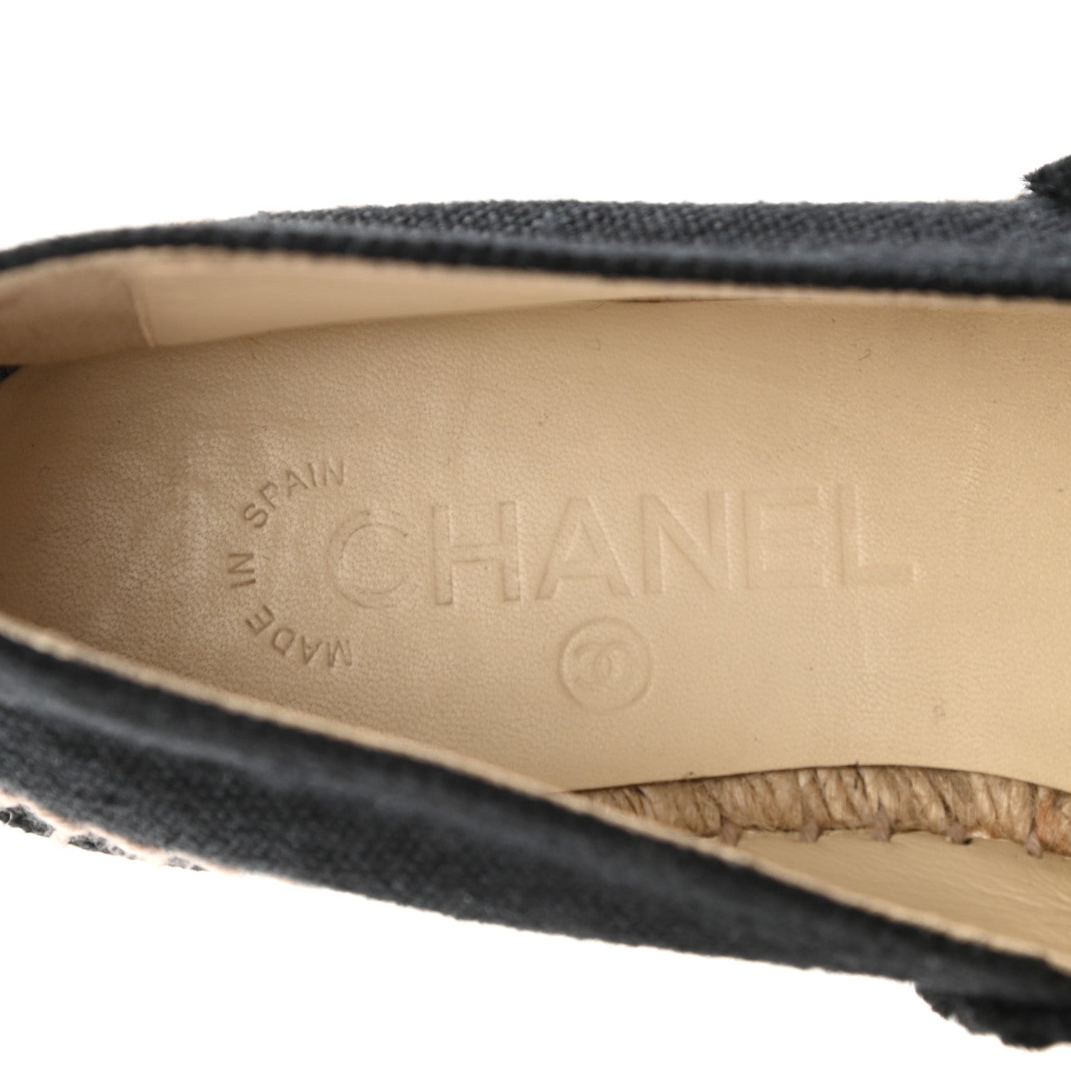 Chanel Denim Toile CC Espadrilles 38 Black 9 of 10