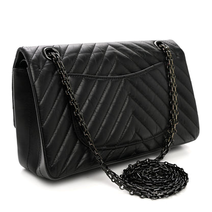 Chanel Aged Calfskin Chevron Quilted 2.55 Reissue 225 Flap So Black 3 of 10