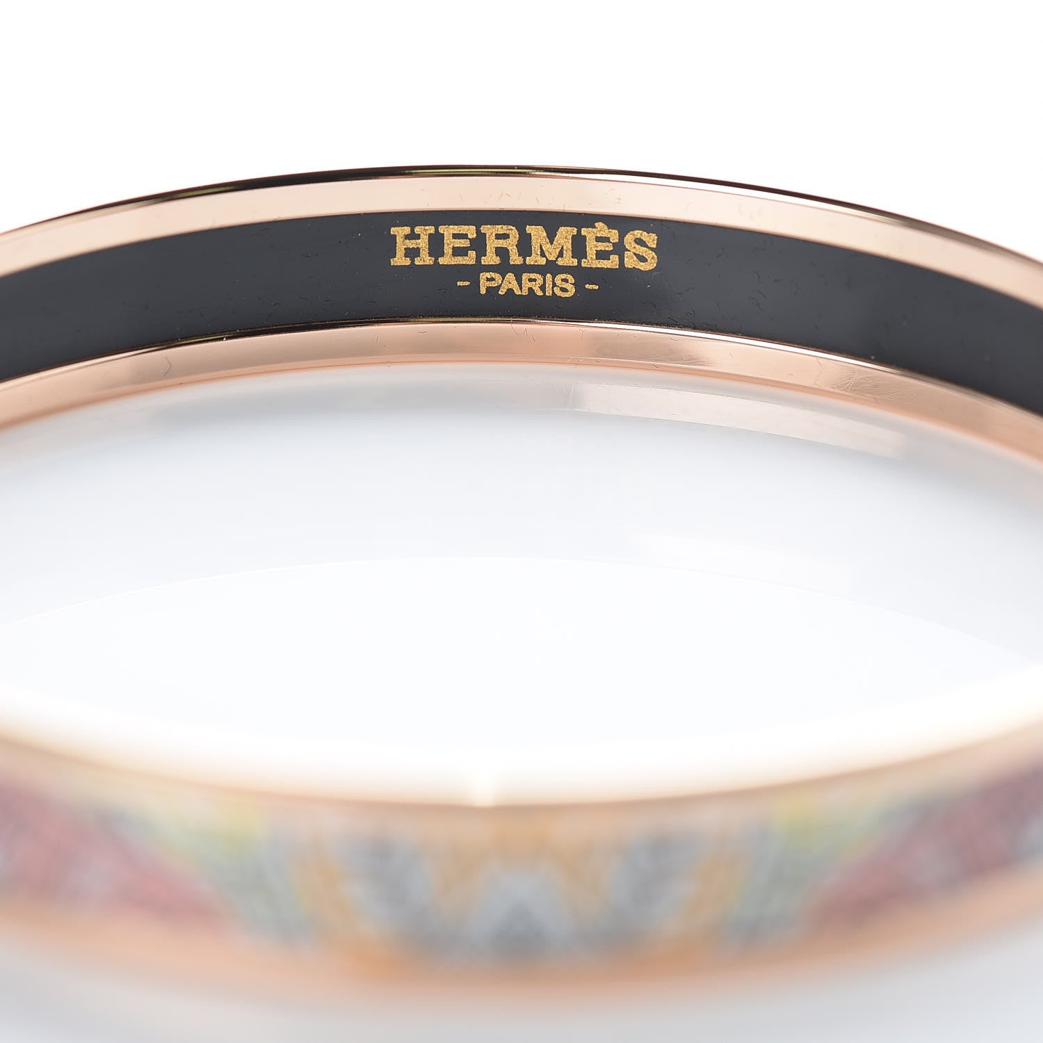 Hermes Enamel Printed Le Jardin De La Maharani Narrow Bracelet 65 Rose Candeur 4 of 6