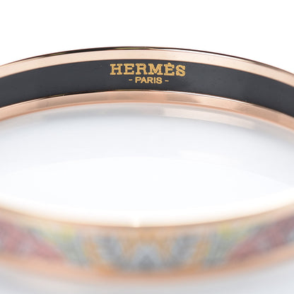 Hermes Enamel Printed Le Jardin De La Maharani Narrow Bracelet 65 Rose Candeur 4 of 6