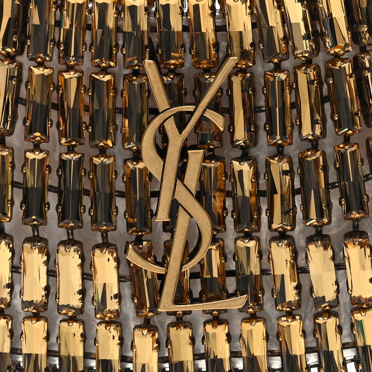 Saint Laurent Crystal Embellished Minaudiere Small Bag Bronze 6 of 8