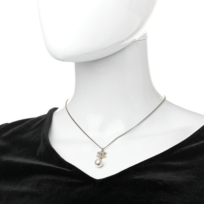 Chanel Pearl Crystal CC Pendant Necklace Light Gold 2 of 5