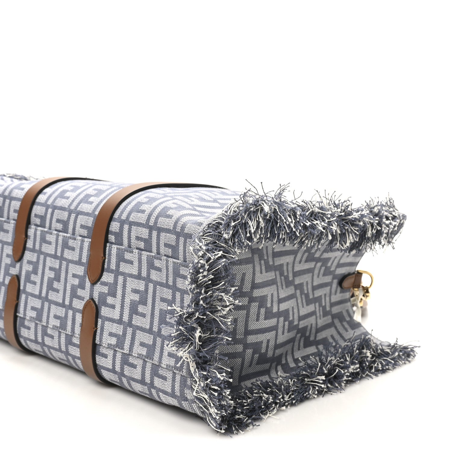 Fendi Denim Vitello King F is Fendi FF Embroidered Summer Tote