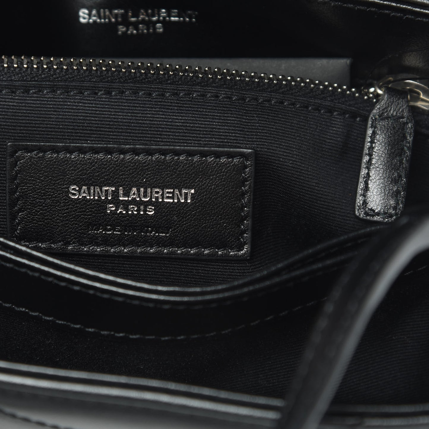 Calfskin Y Quilted Monogram Toy Loulou Crossbody Bag Black