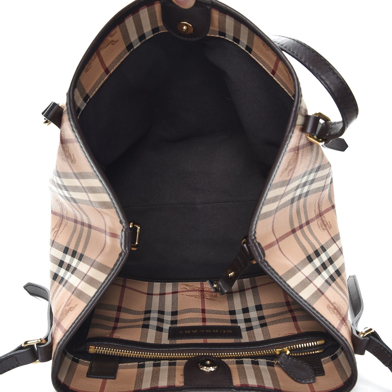 Burberry Haymarket Check Small Canterbury Tote Chocolate 5 of 11