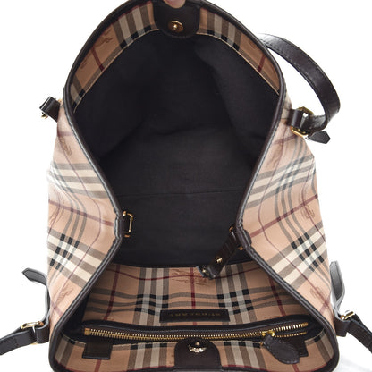 Burberry Haymarket Check Small Canterbury Tote Chocolate 5 of 11