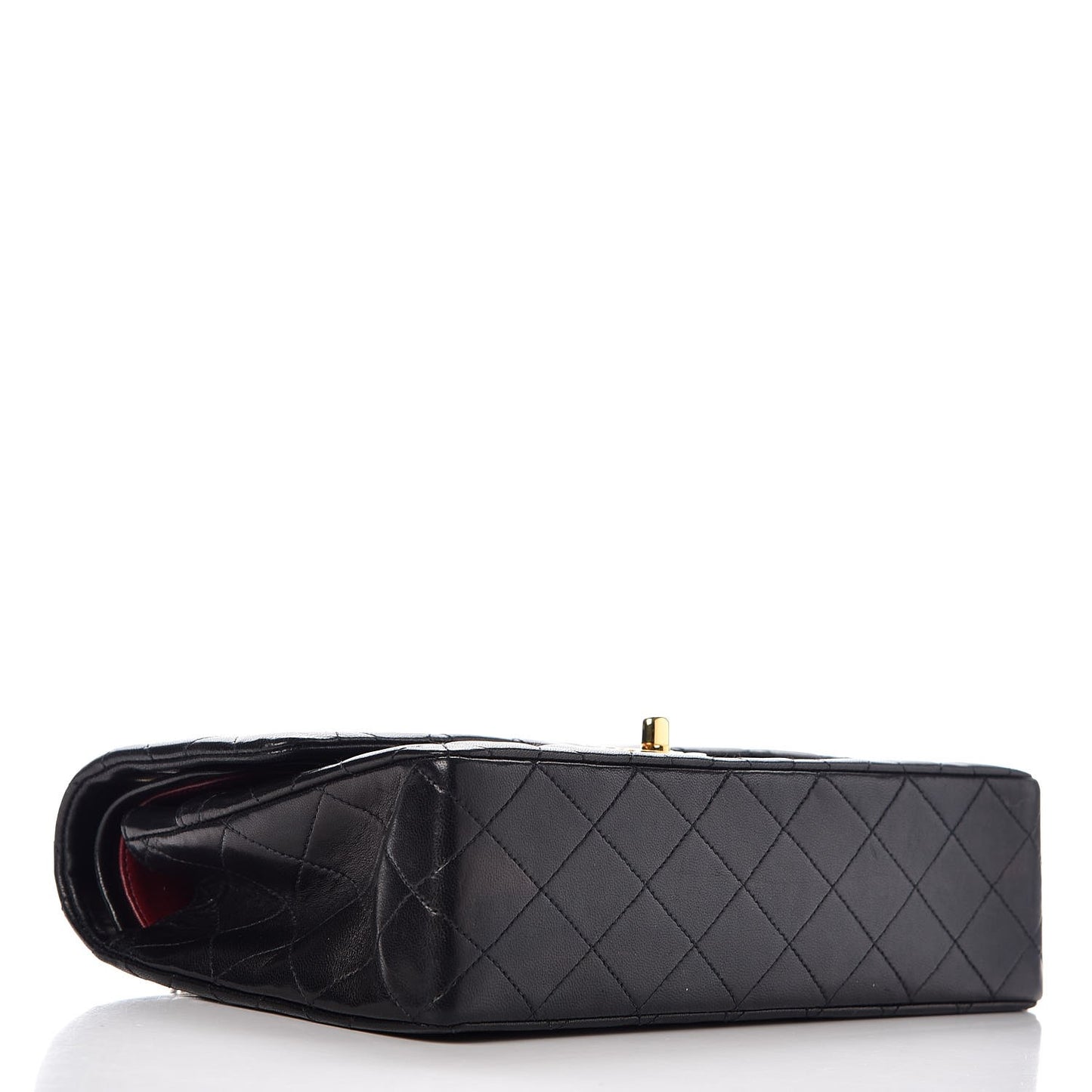 Lambskin Quilted Medium Double Flap Black
