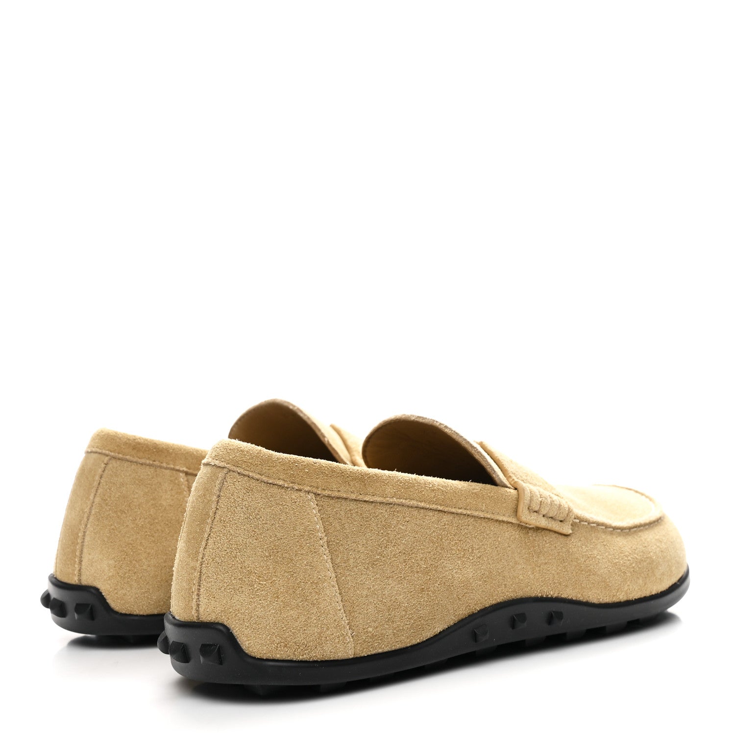 Hermes Suede Calfskin Womens Lazy Loafers 37.5 Beige Sable 5 of 11