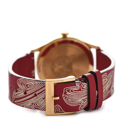 Gucci Stainless Steel Calfskin 38mm G-Timeless Butterfly Quartz Watch Red 3 of 4