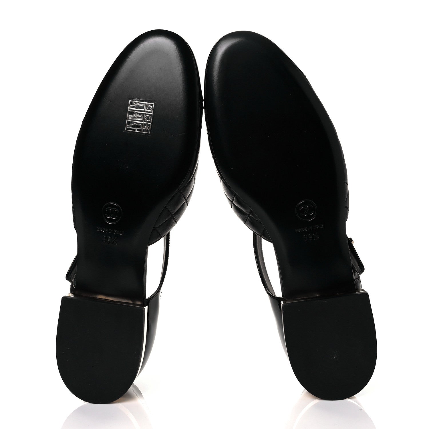 Chanel Patent Lambskin Quilted Cap Toe Ballerina Flats 39.5 Black 9 of 20