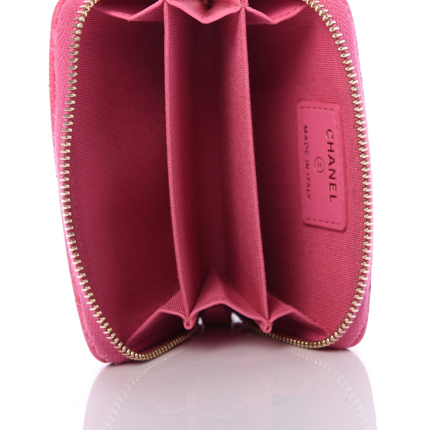 Caviar Quilted Zip Coin Purse Pink