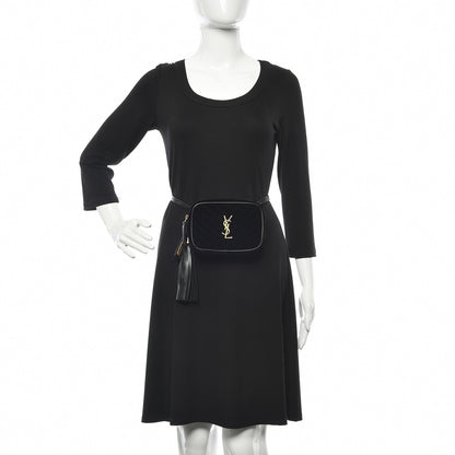 Saint Laurent Velour Matelasse Monogram Lou Belt Bag Black 2 of 10