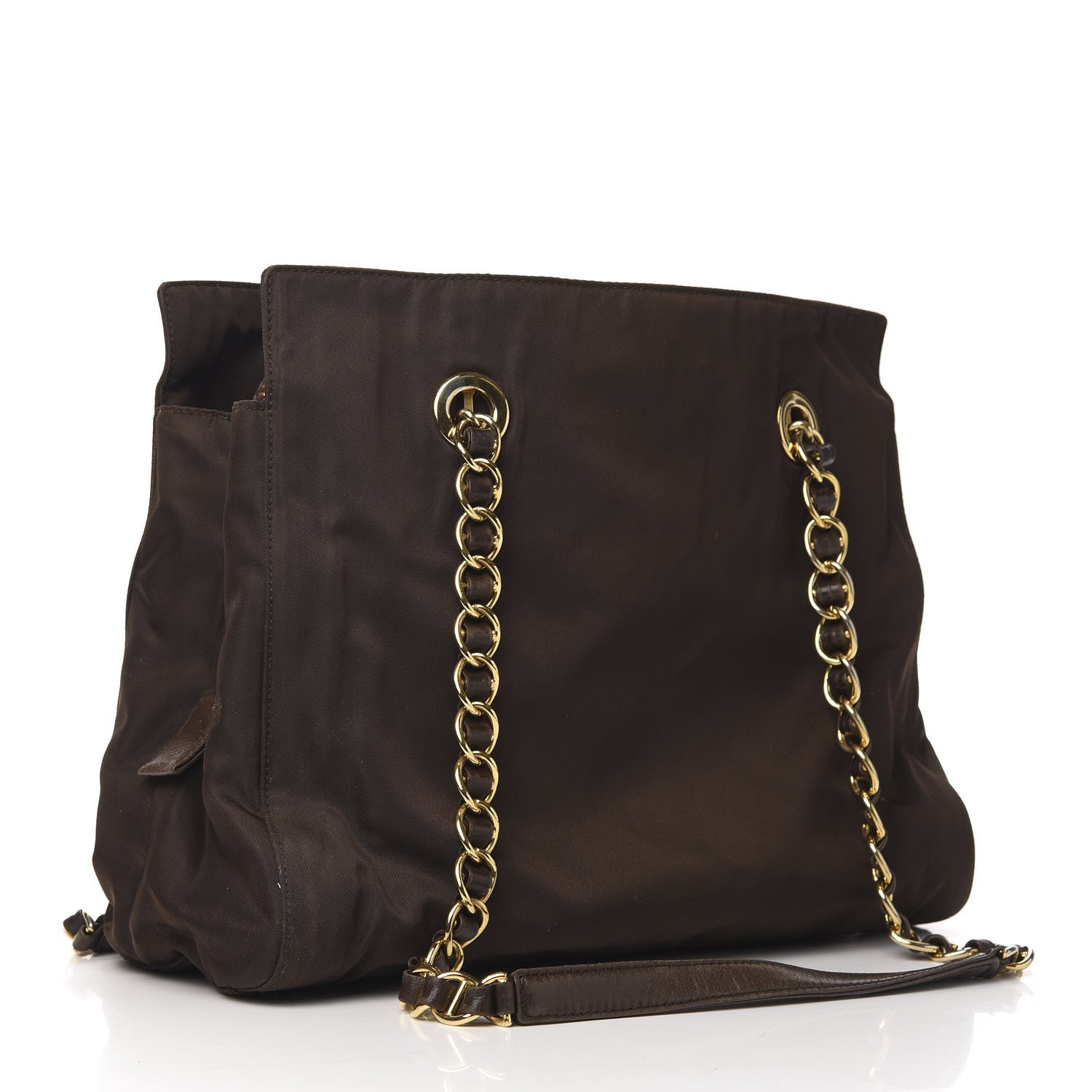 Prada Tessuto Nylon Catena Shoulder Bag Ebano 634048 – FASHIONPHILE