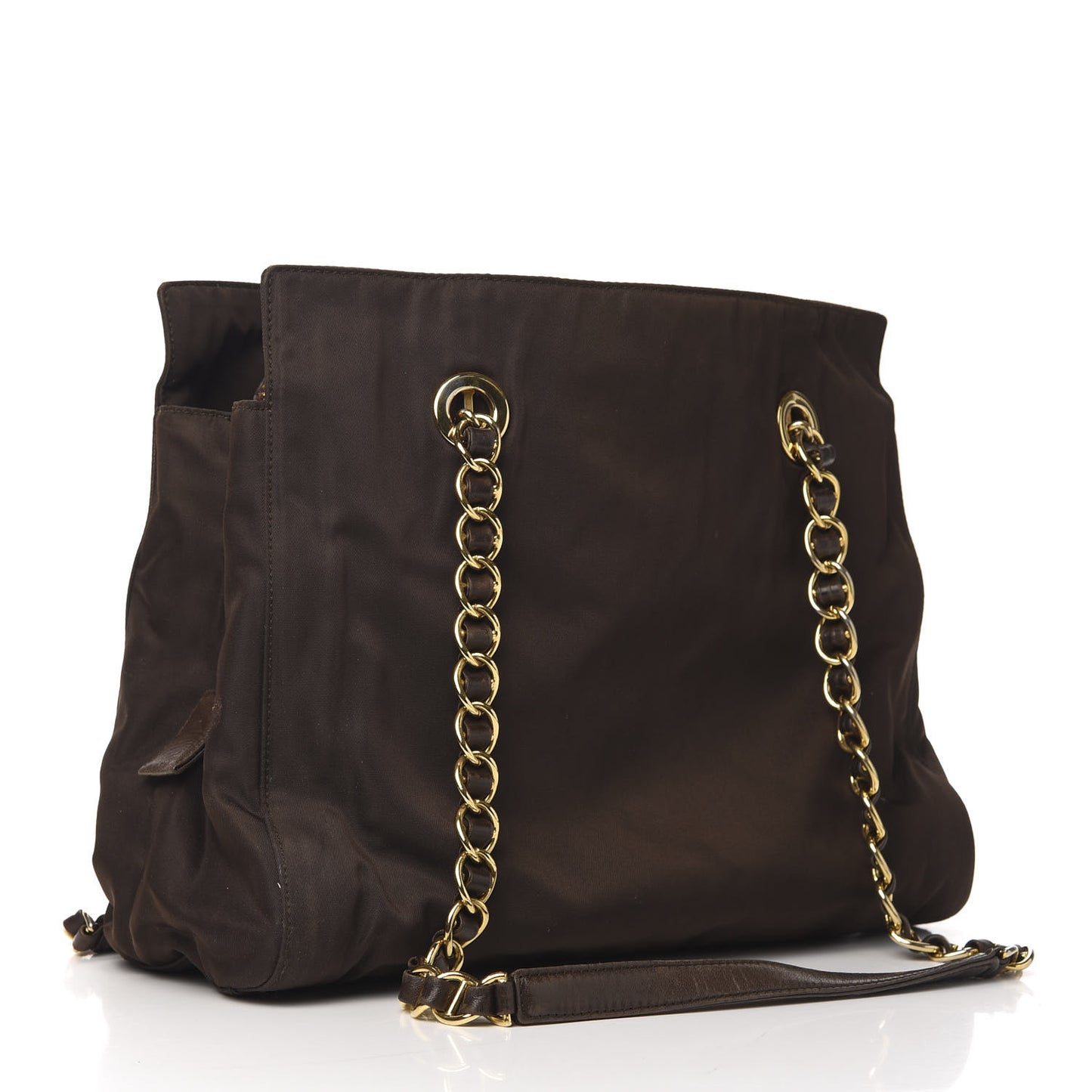 Tessuto Nylon Catena Shoulder Bag Ebano