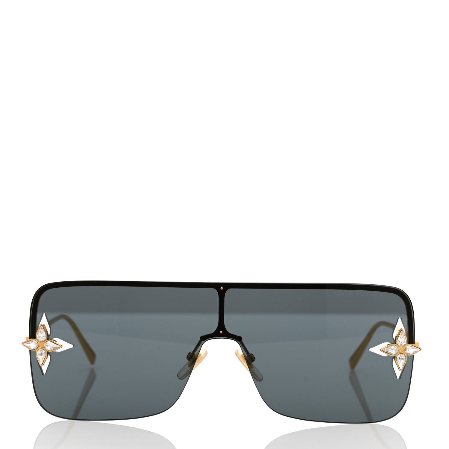 Louis Vuitton Metal Swarovski Crystal Star Light Sunglasses Z1664U Gold 2 of 9