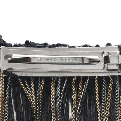 Chanel Feather Chain CC Hair Clip Barrette Navy Black 3 of 4