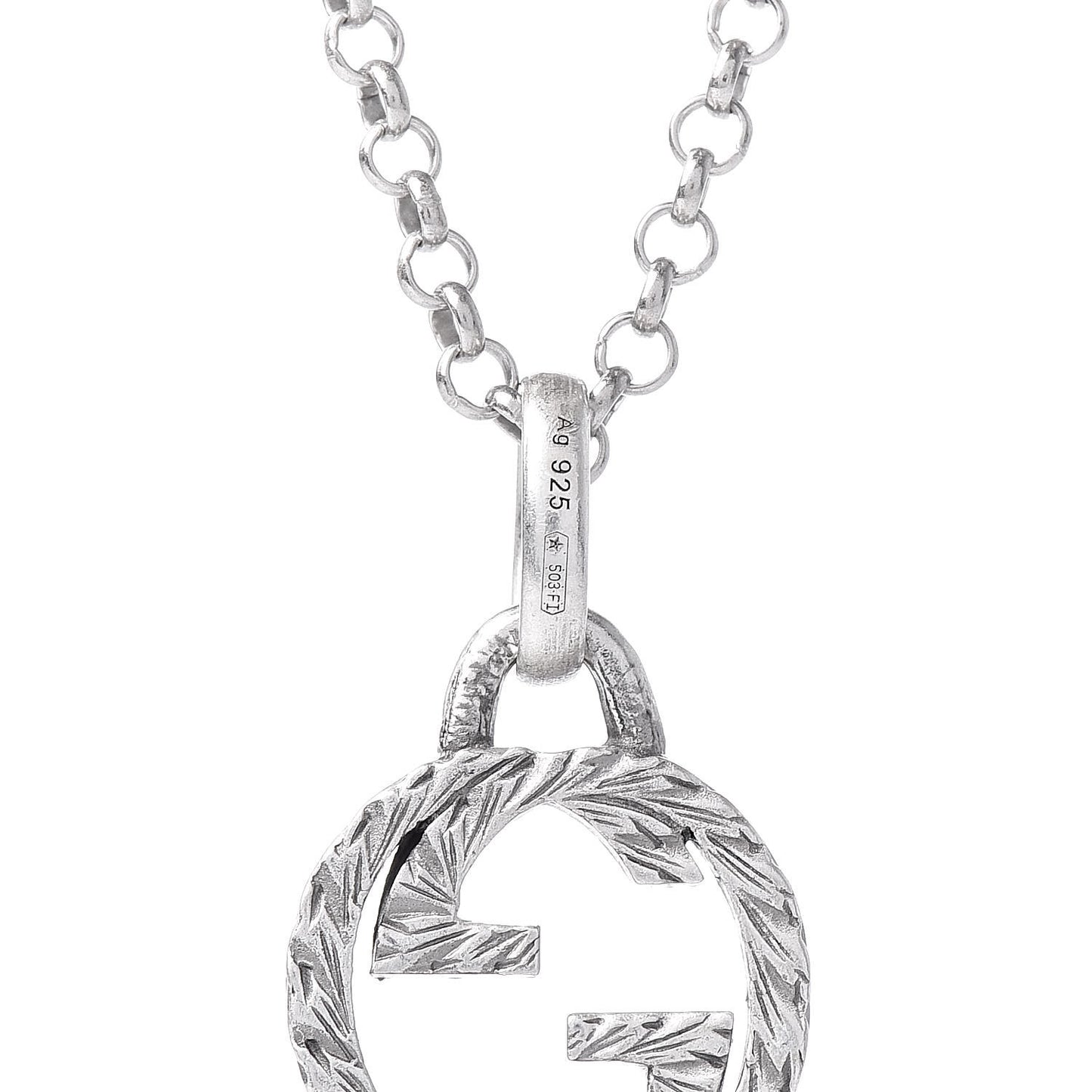 Sterling Silver Interlocking G Pendant Necklace