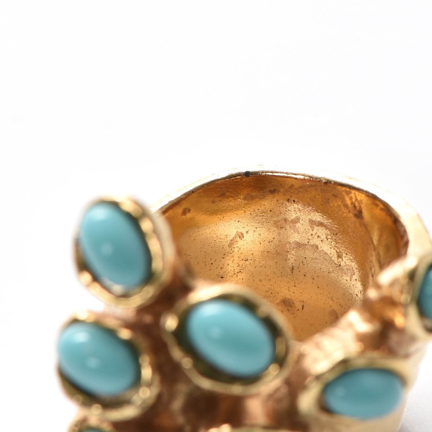 Arty Dots Ring 5 Gold Turquoise