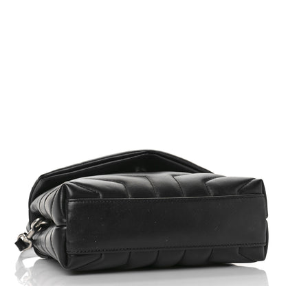 Saint Laurent Calfskin Y Quilted Monogram Toy Loulou Crossbody Bag Black 4 of 9